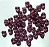 50 8mm Transparent Amethyst Glass Heart Beads